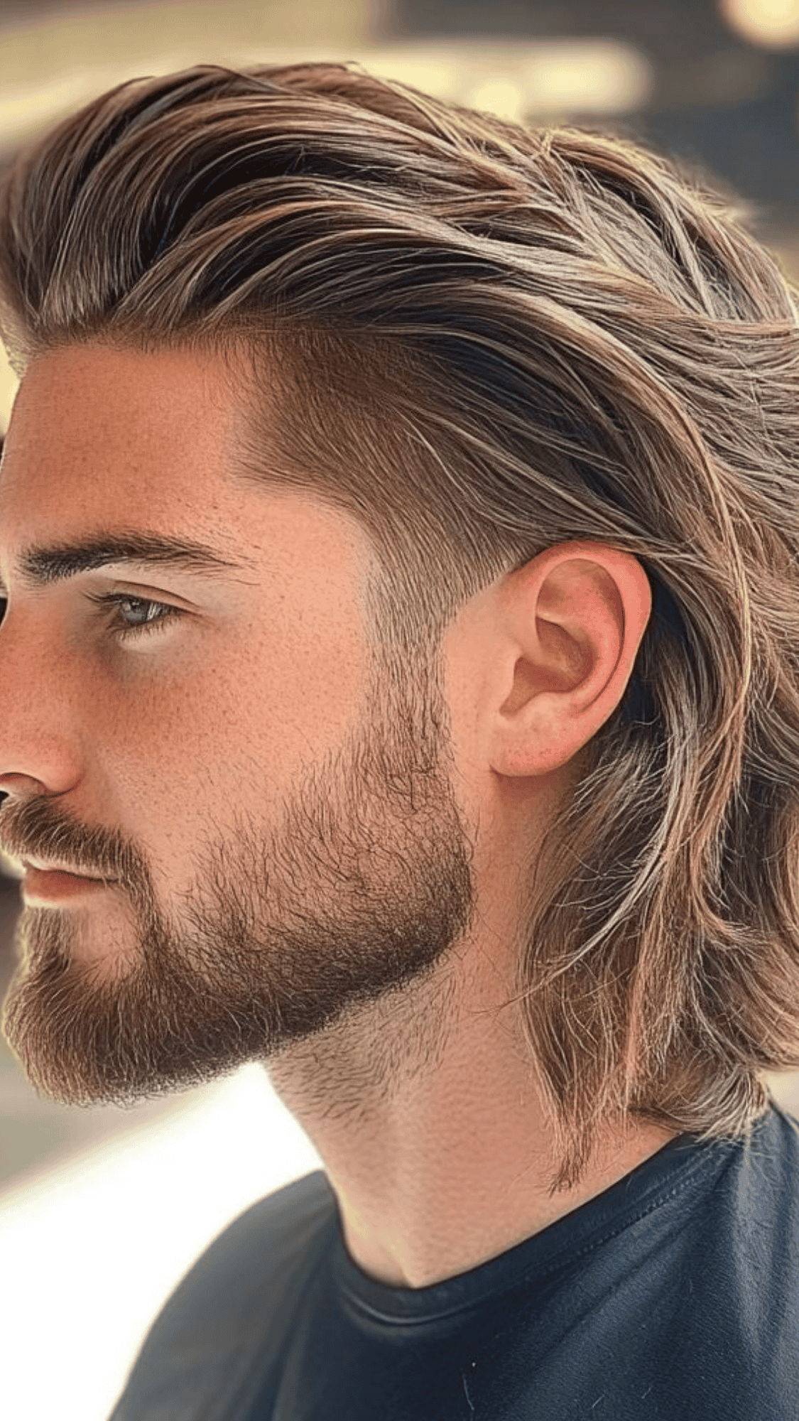 low taperted sides long hair