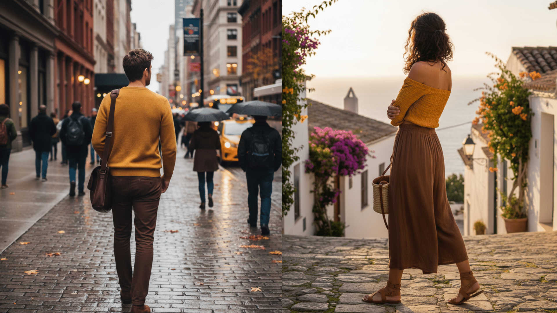 mustard yellow with brown