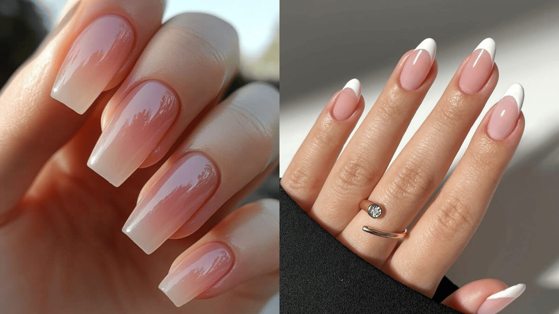 side by side comparison american vs french manicure