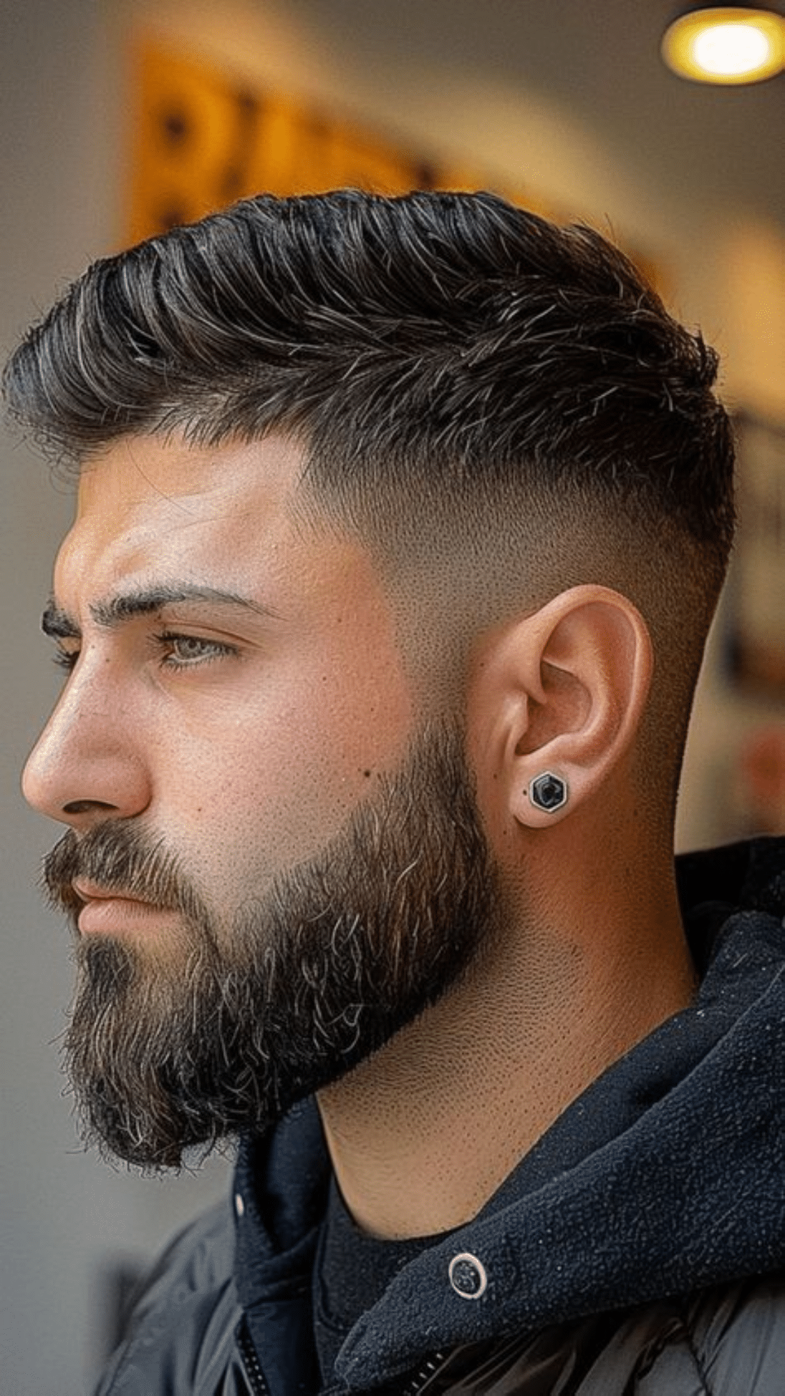 skin fade with beard