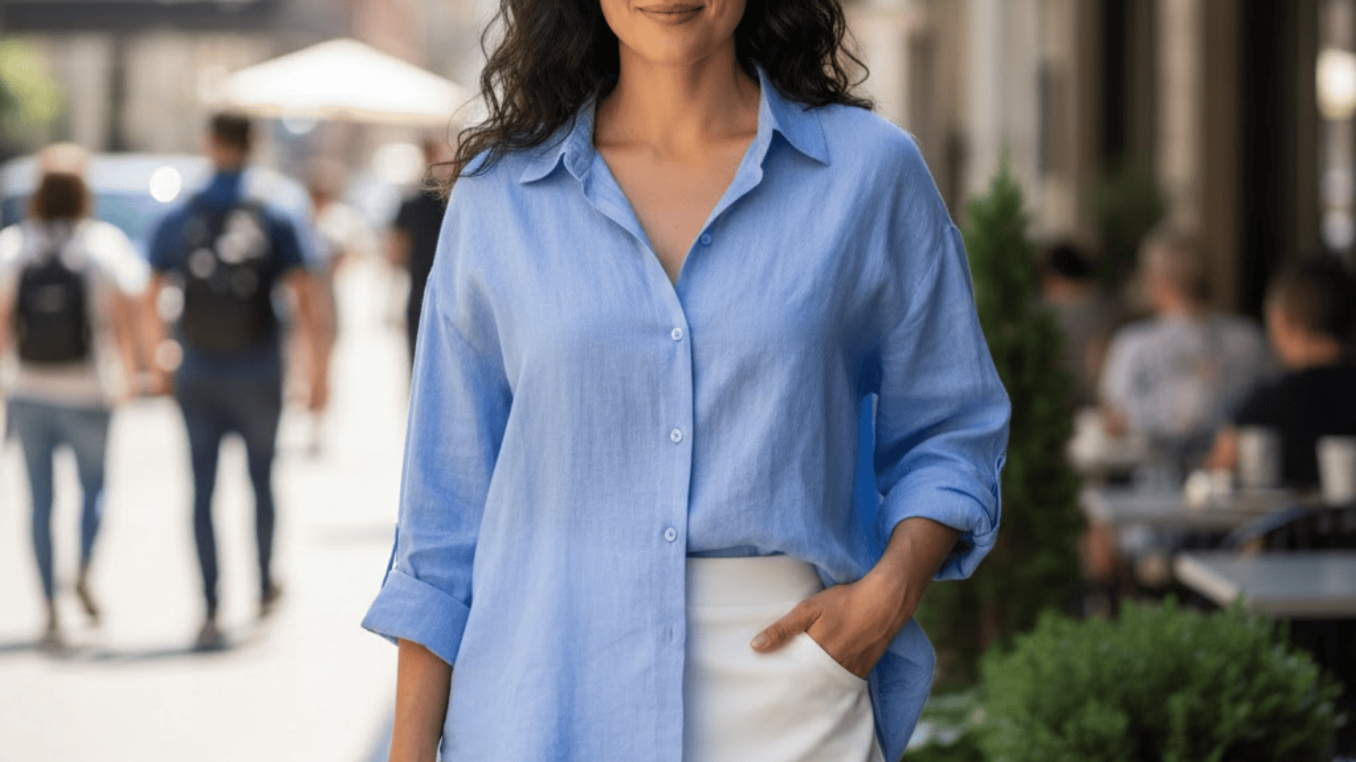 skorts and oversized top