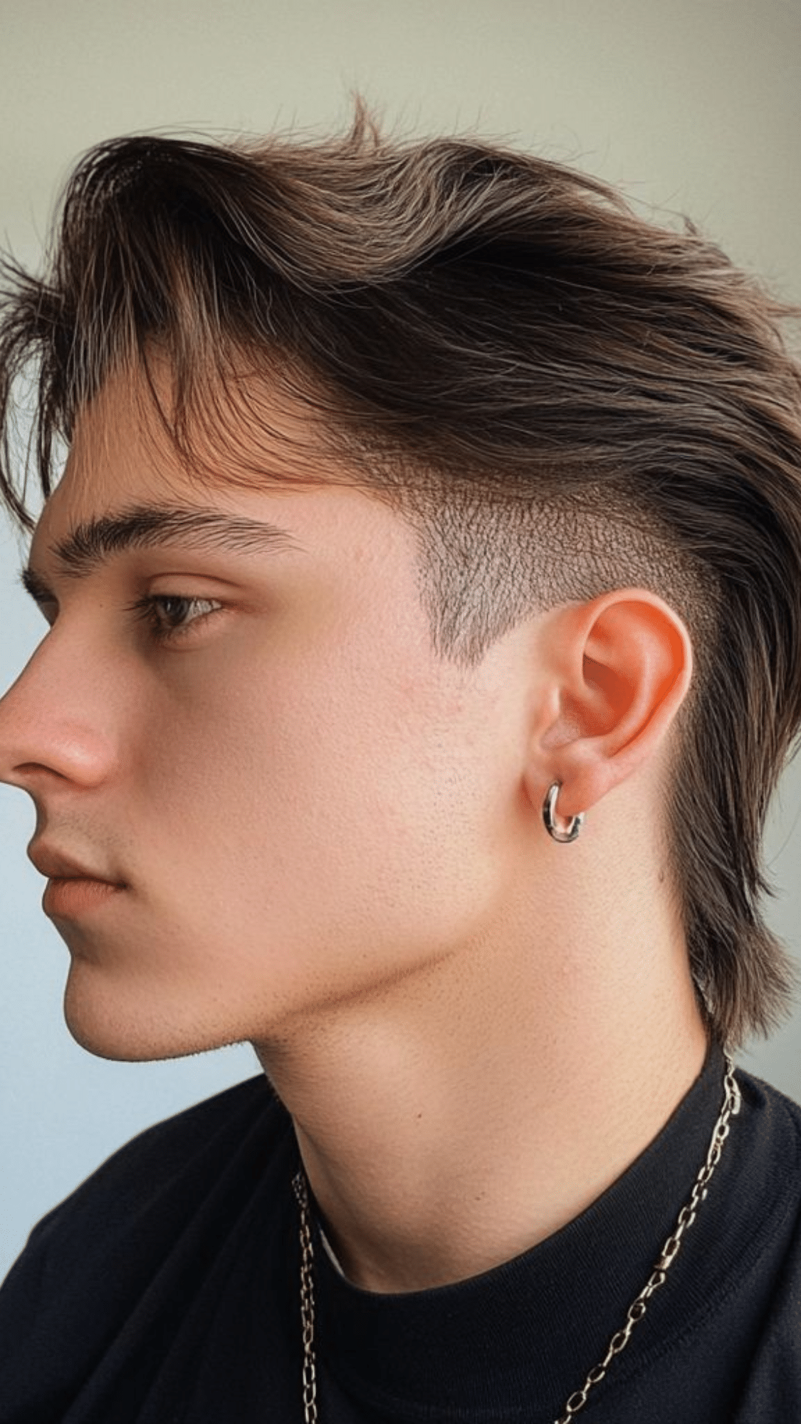 straight mullet fade