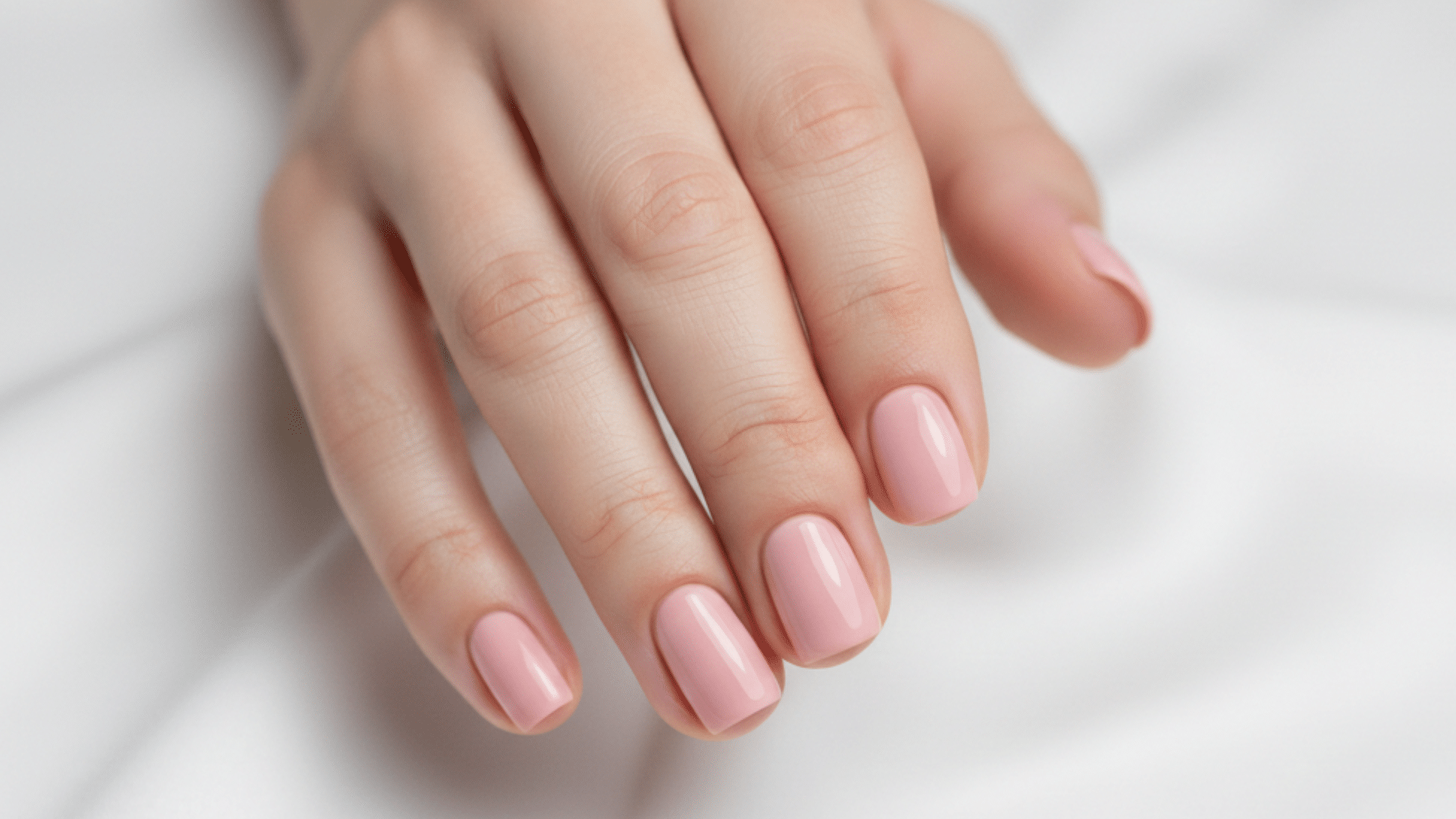 baby pink amour valentines nail
