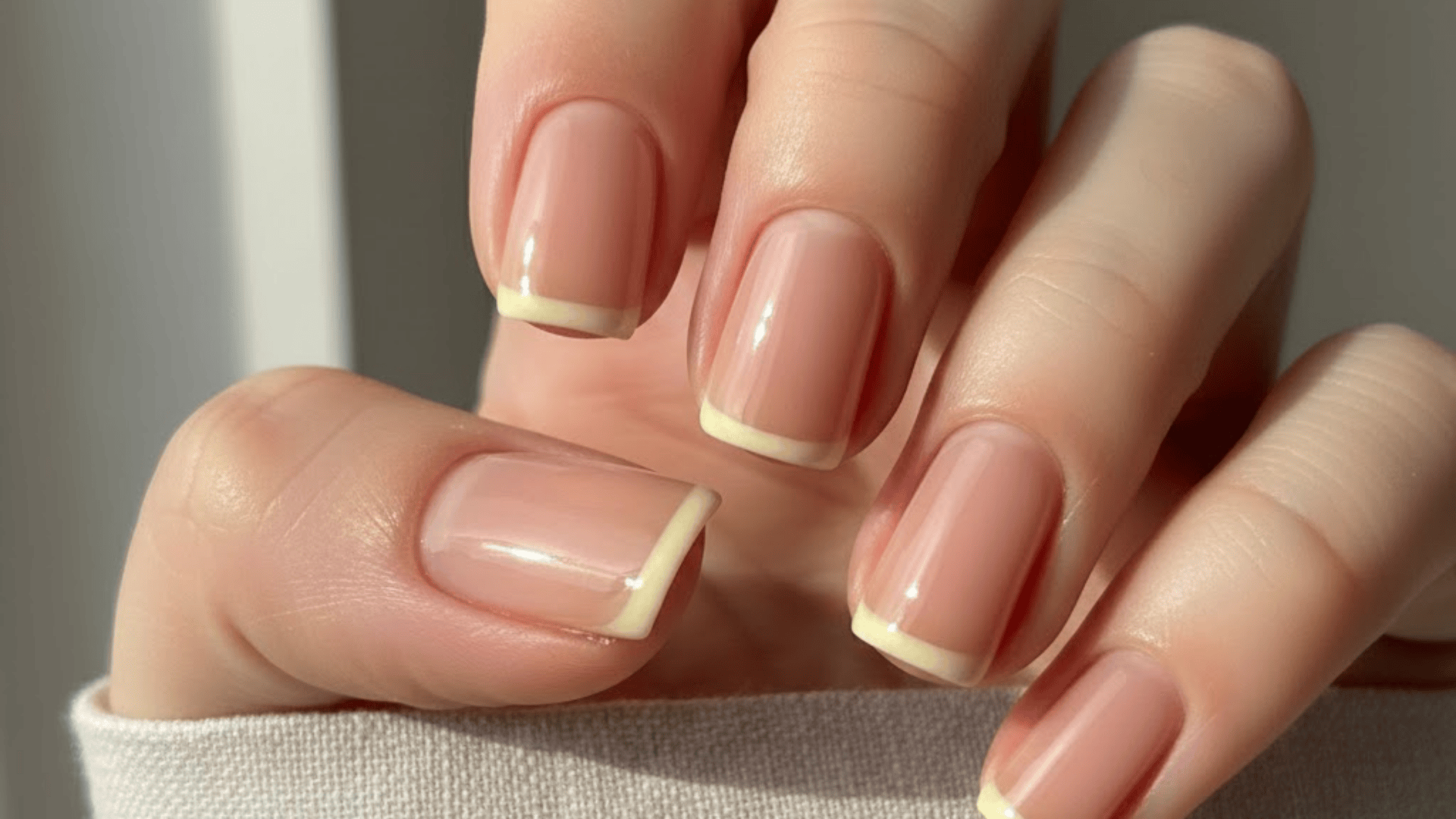 butter yellow french tips nail