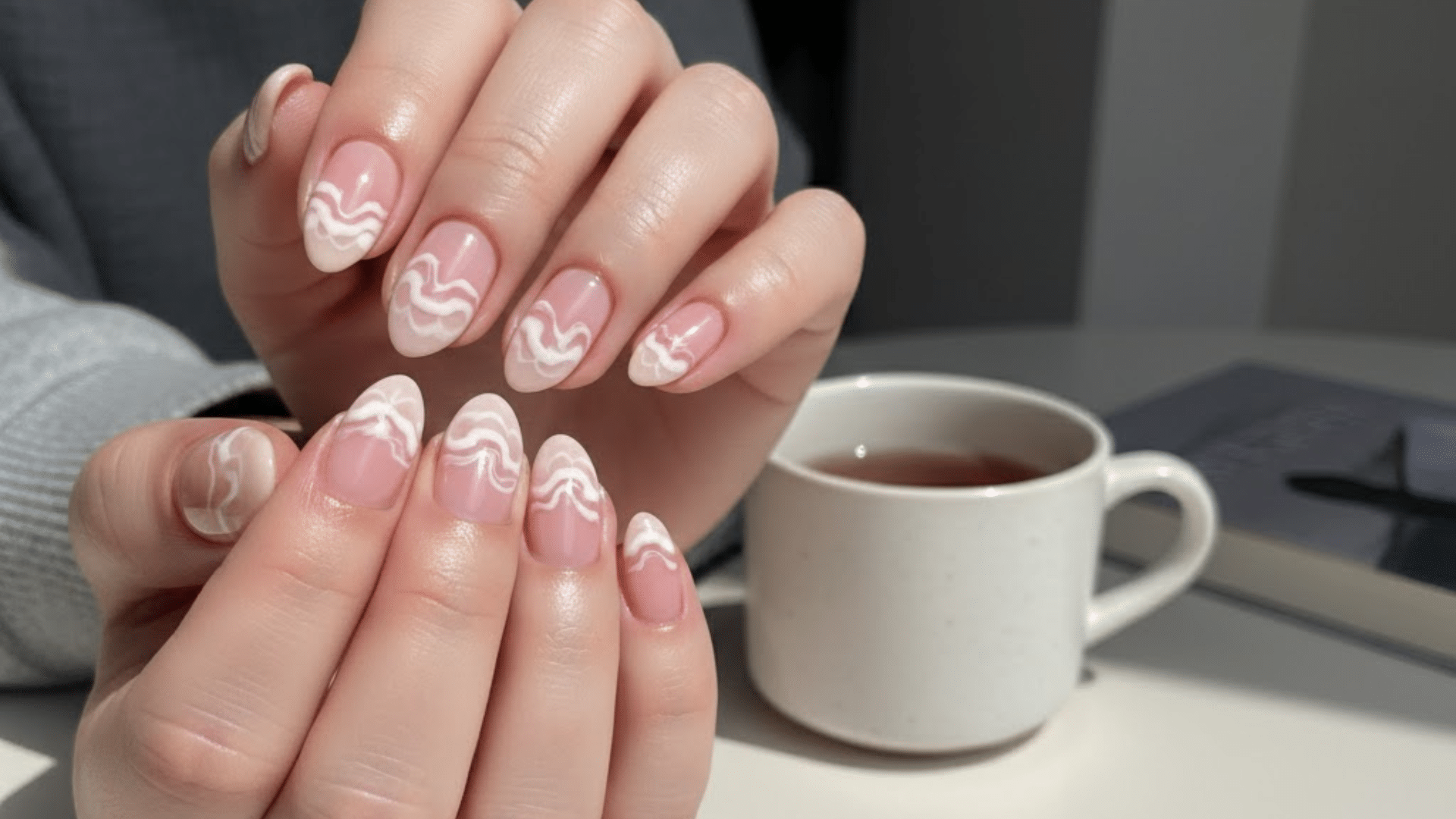 cotton candy love valentines nail