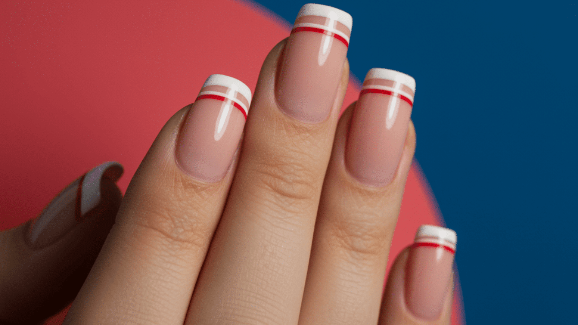 double french tips nail