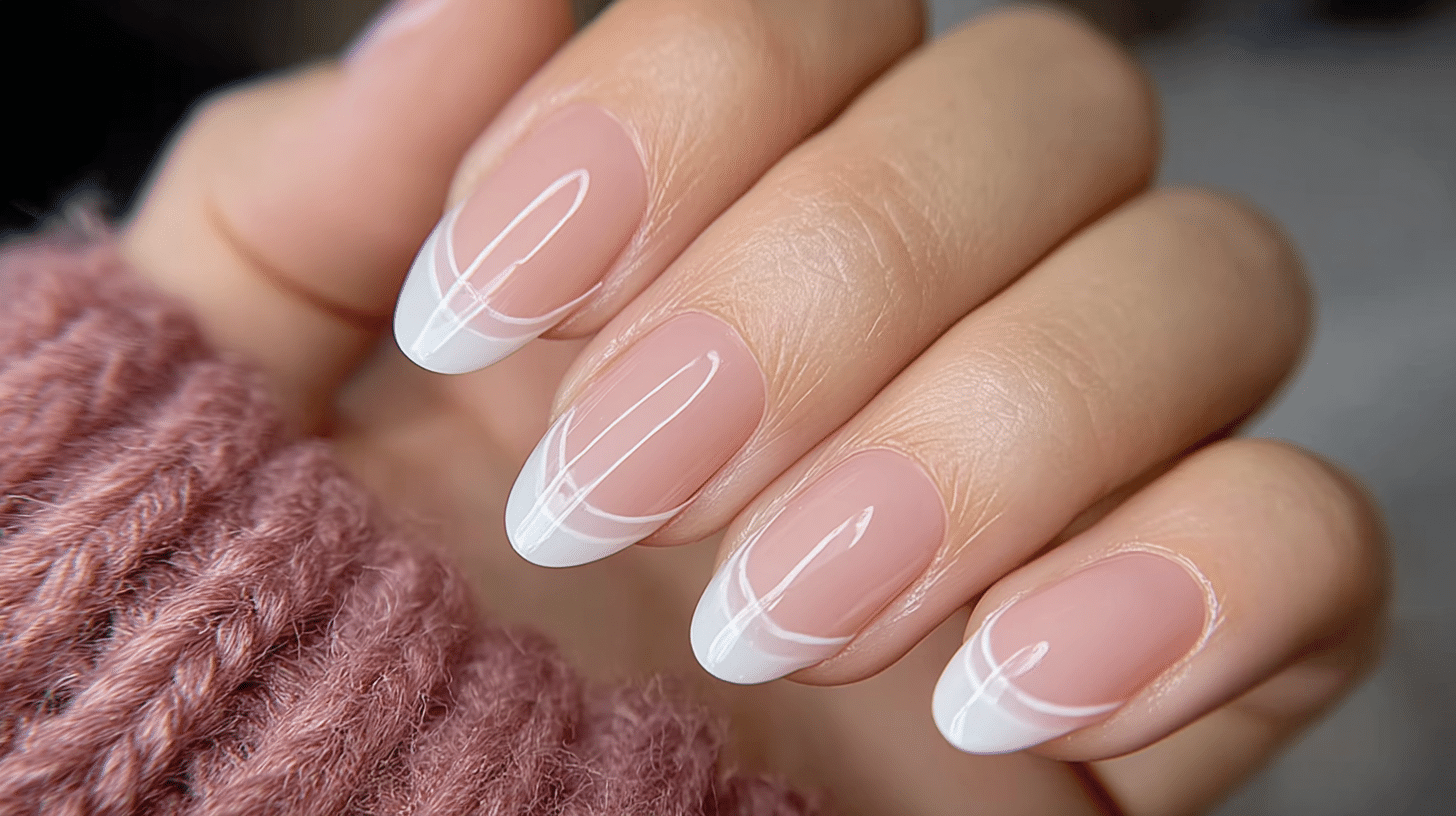 double line white french tips