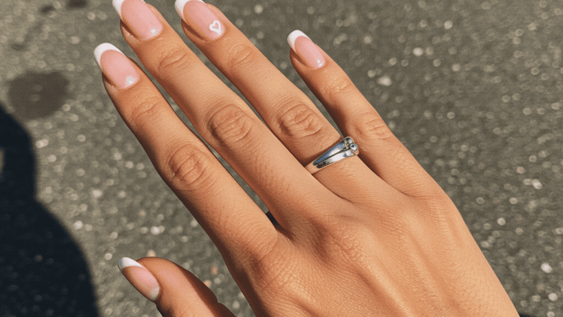 french pink tip valentines nail