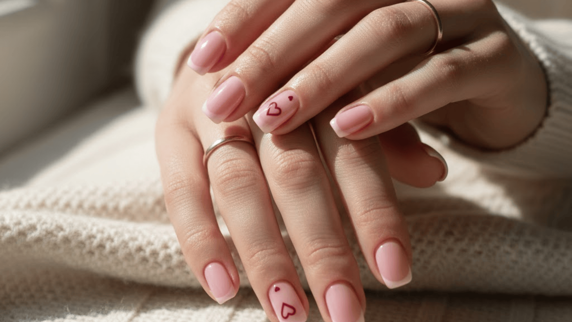 french tip nails for valentines