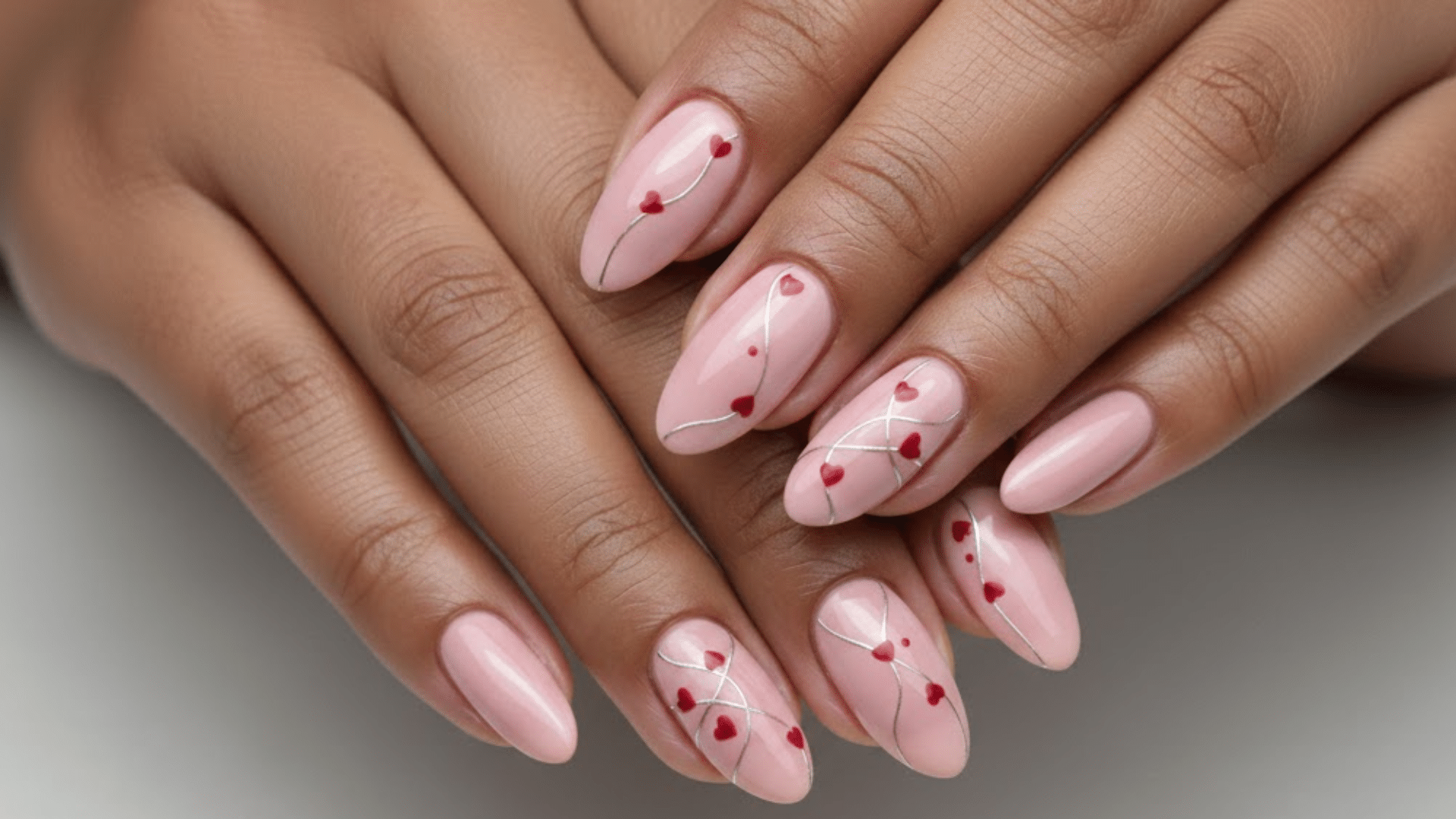 heartstring blush valentines nail