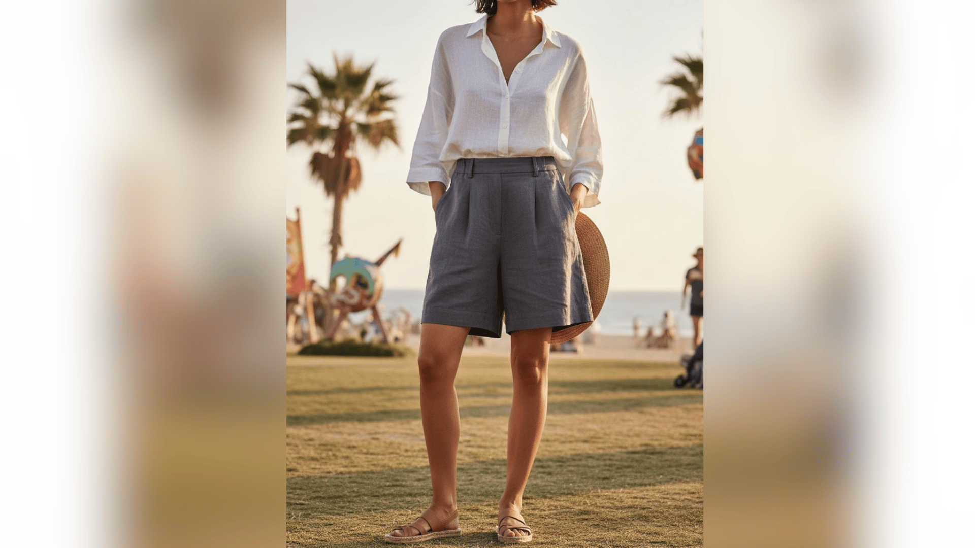 how to style a gray short outfit