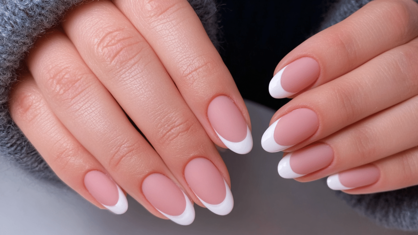 matte white french tips