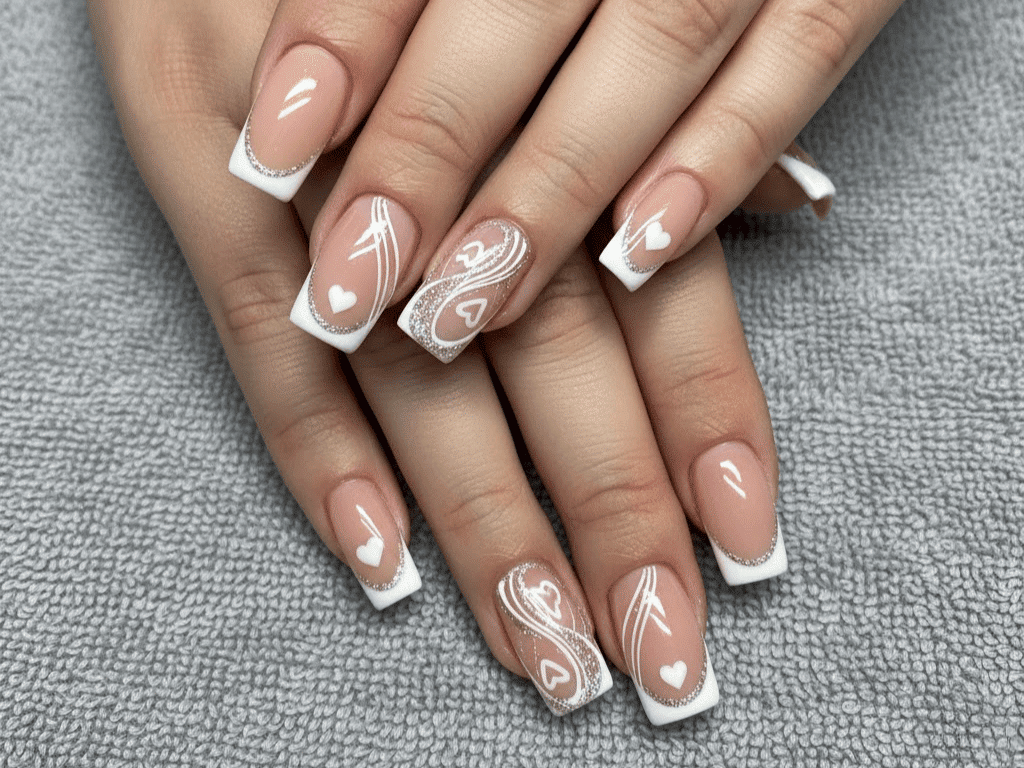 nude valentines day nail