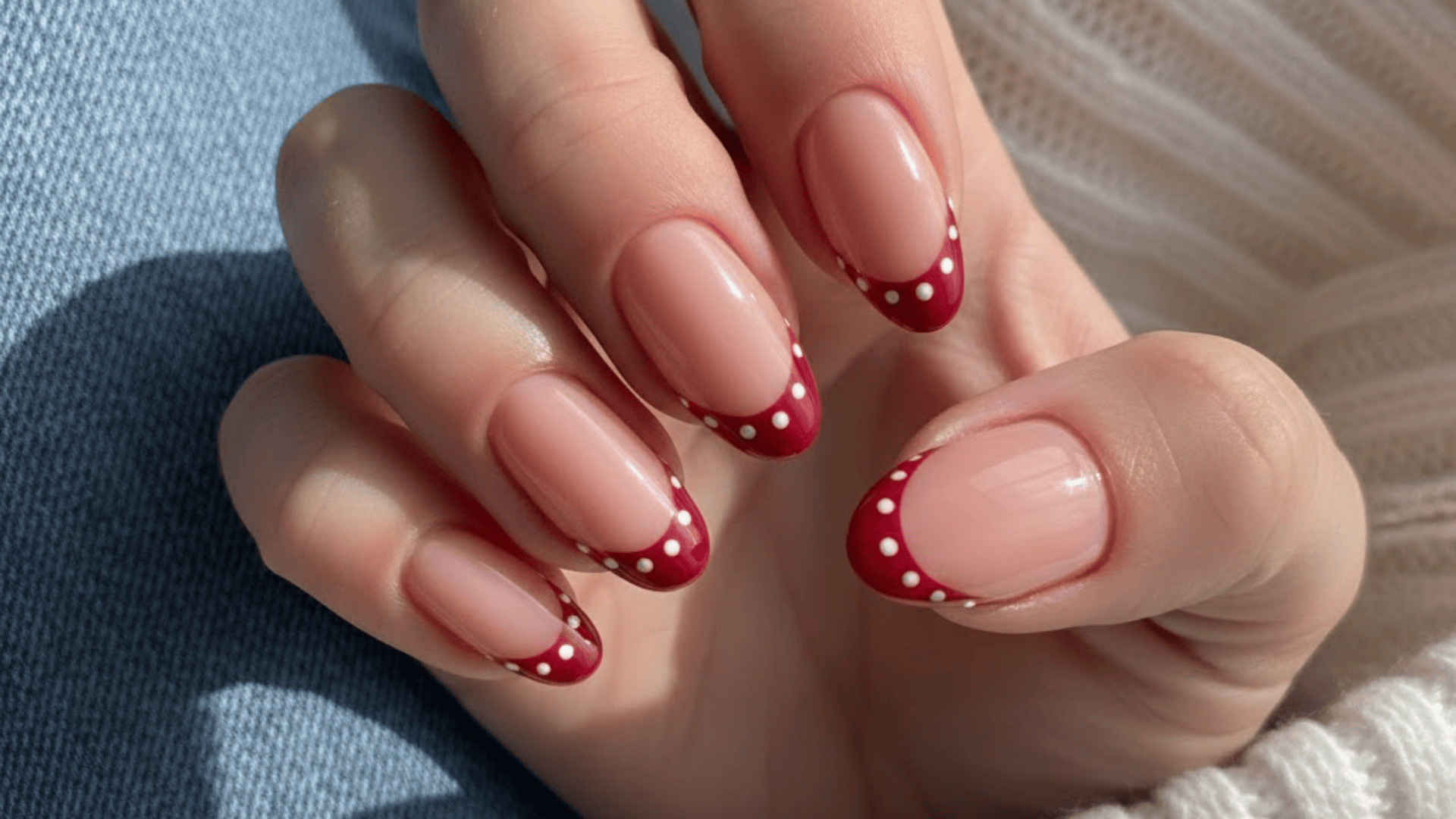 polkadot french tips