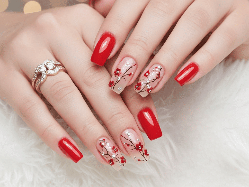 red nails graphic designs