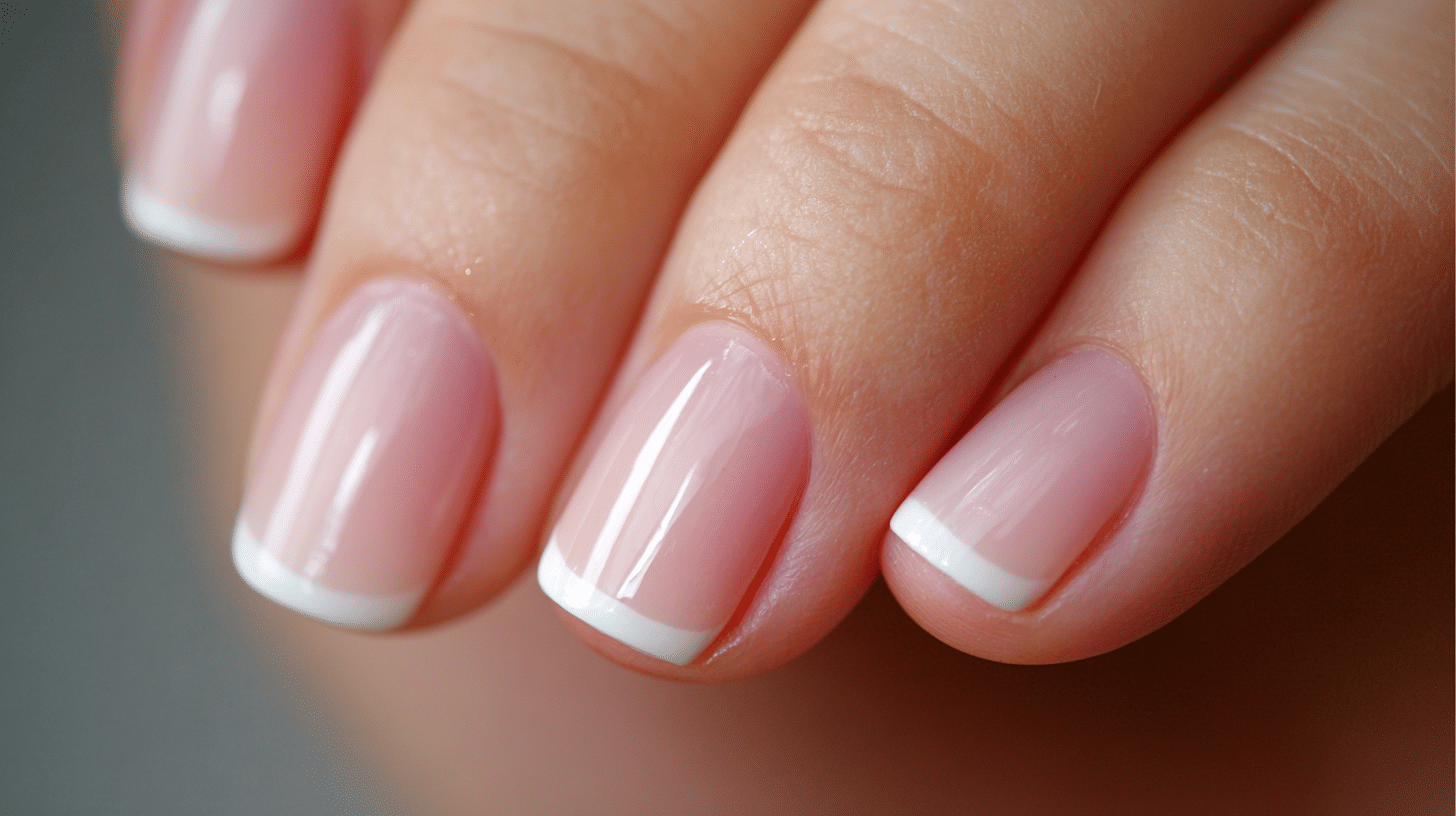 short square nails with clean white tips
