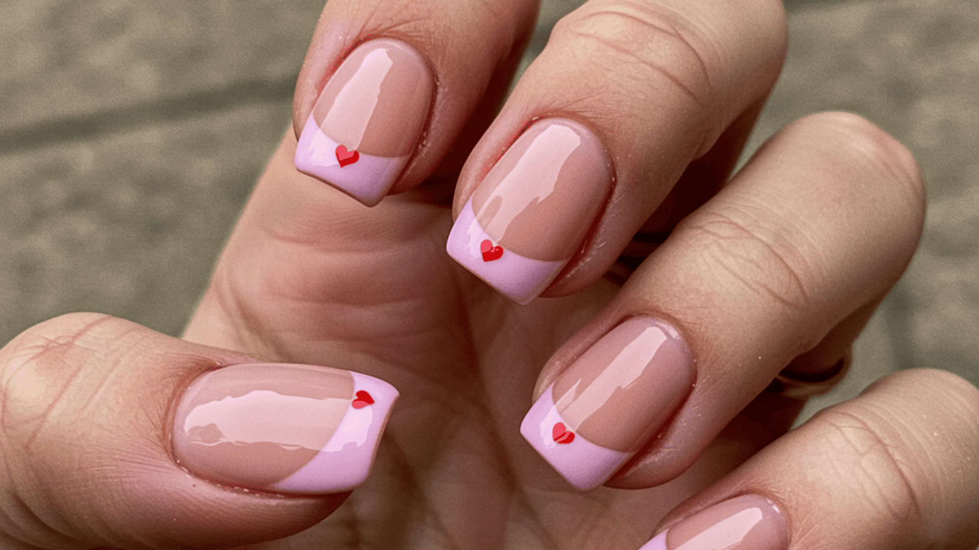 soft pink french nails