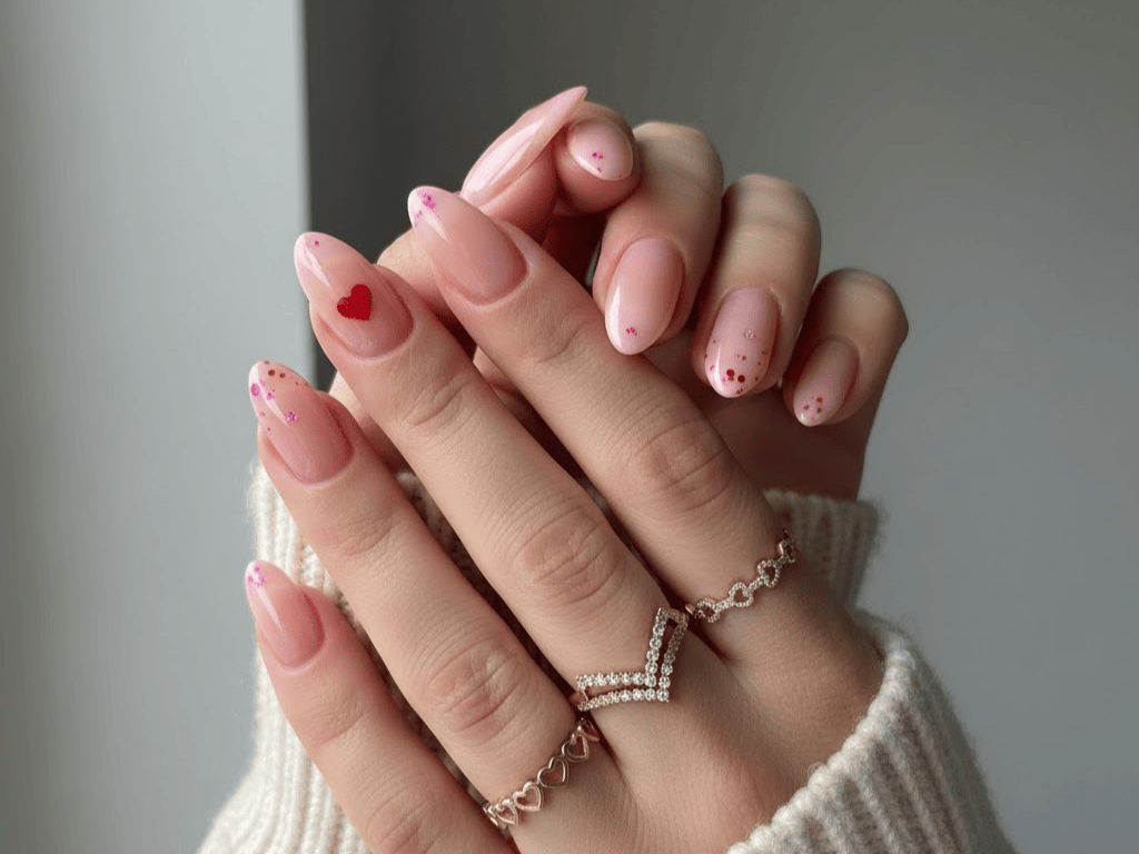 trendy valentines day nail
