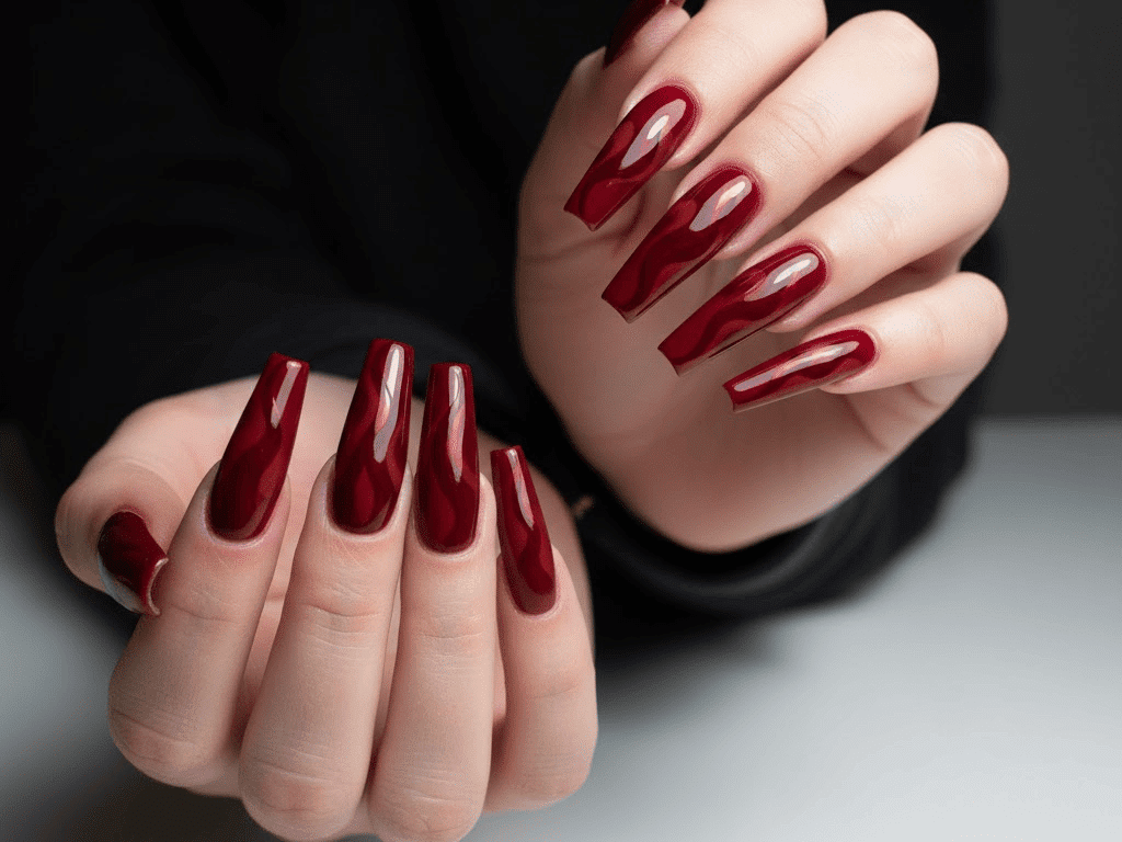 valentines nails french tips