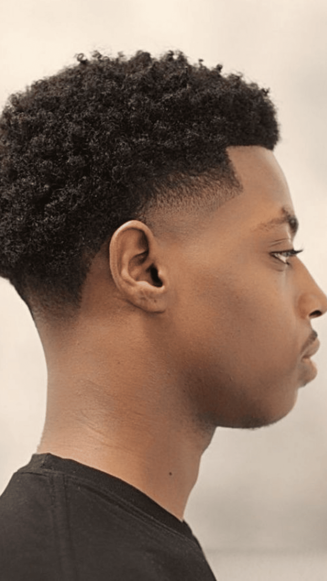 low fade with short afro