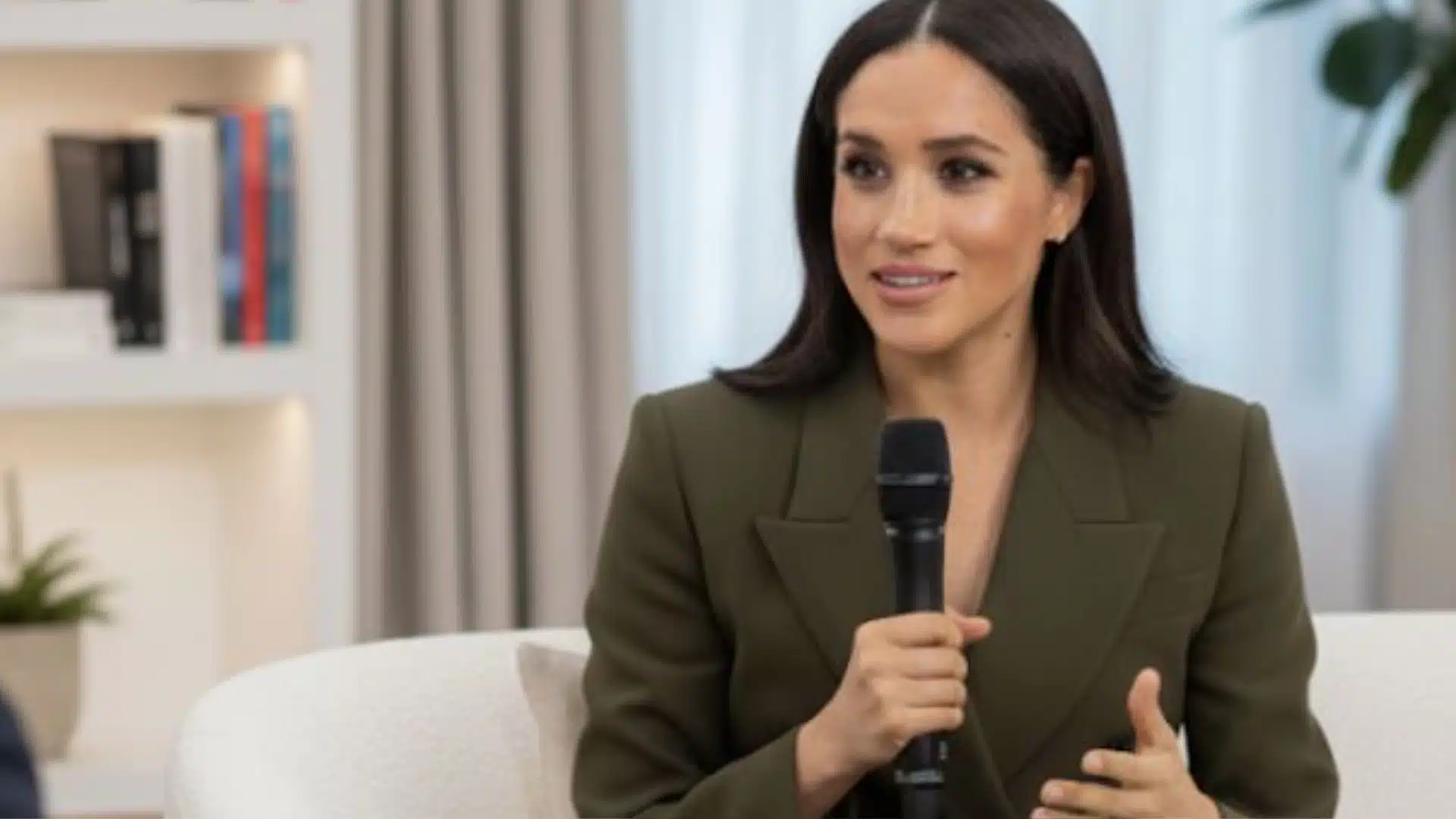 Meghan Markle during an interview, discussing her experiences and perspectives on royal life and personal challenges. (1)