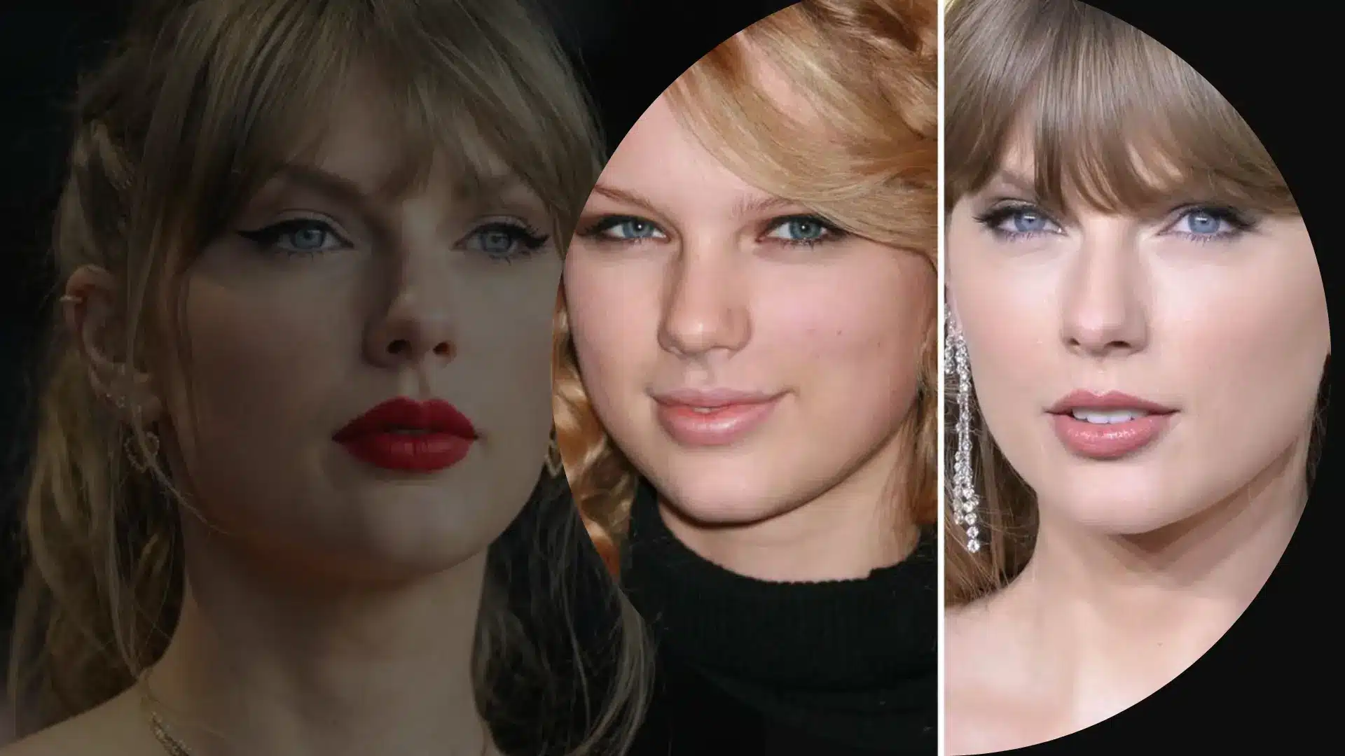 how many eye surgeries has taylor swift had close up of eyes before and after showing changes over time