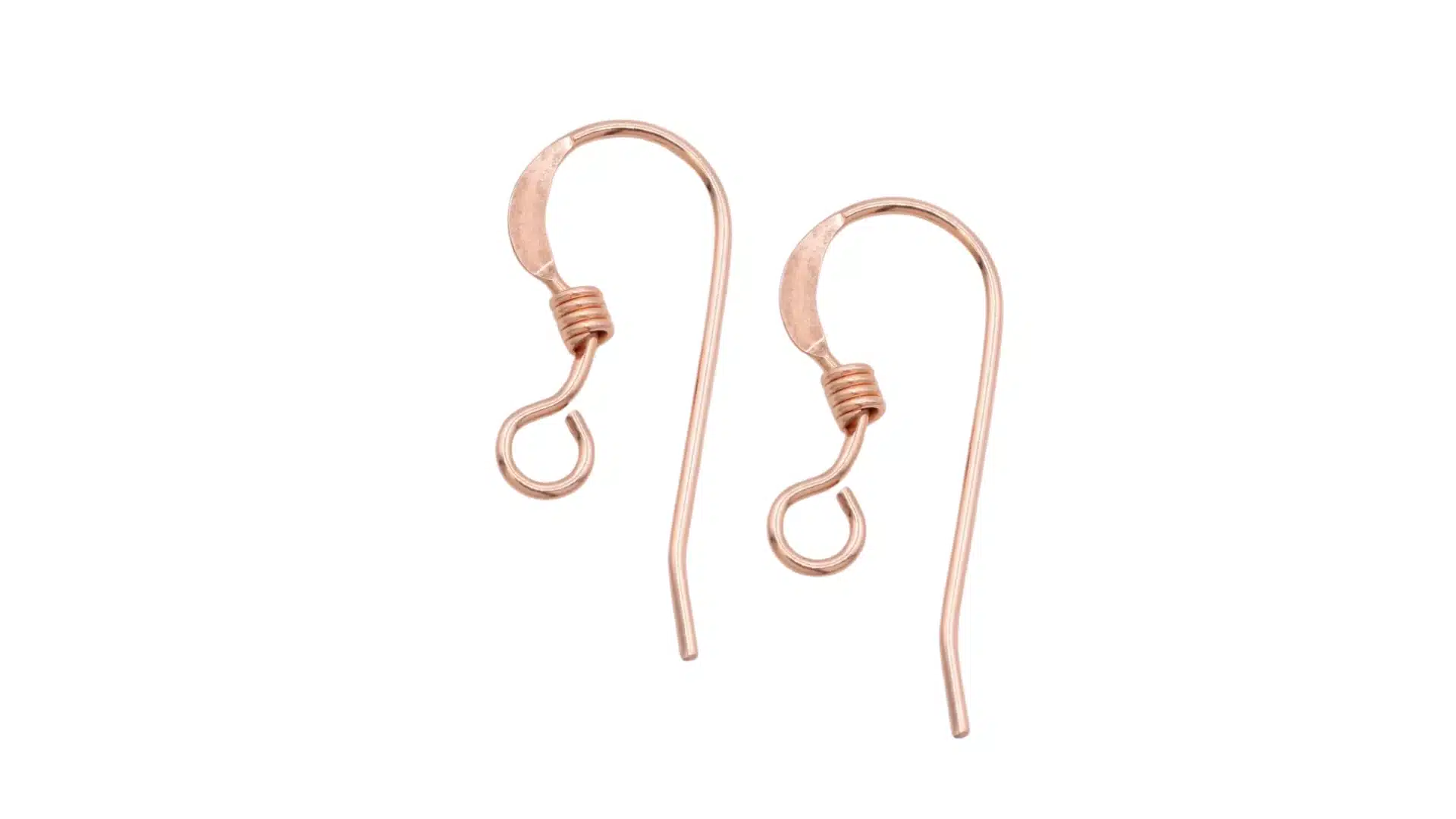 Gold French hook earring wires with open hook design displayed on a white background showcasing lightweight classic earring findings for dangling earrings