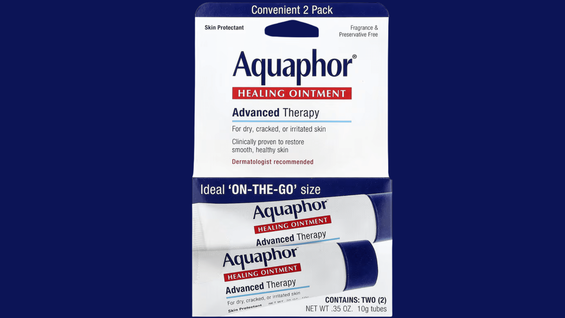 Aquaphor Advanced Moisturizing Lotion bottle with a white label and blue accents, designed for dry skin relief.