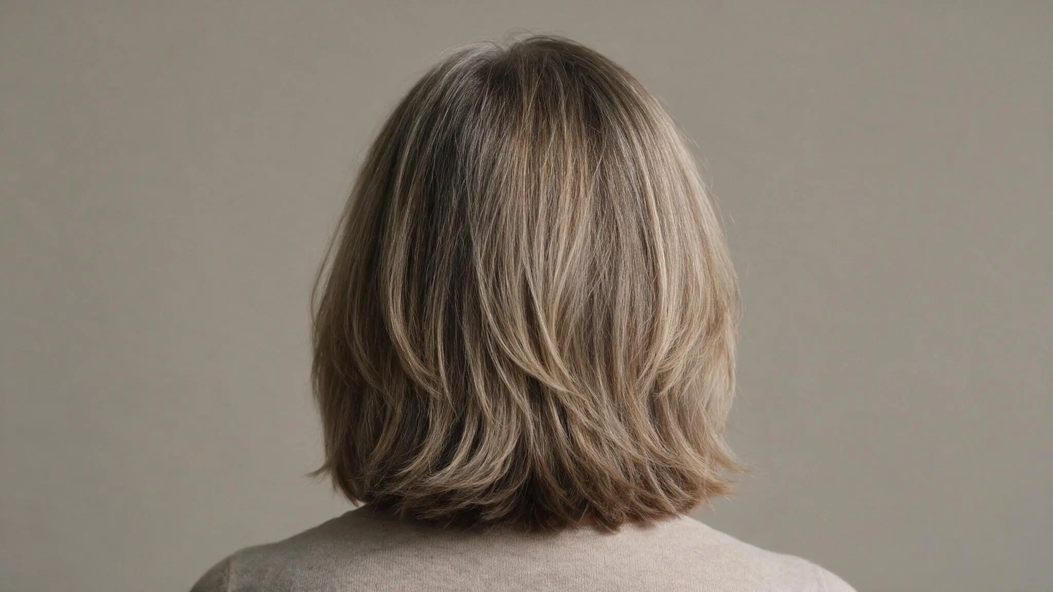 Collarbone length layered haircut with soft face framing layers and feathered ends for added movement