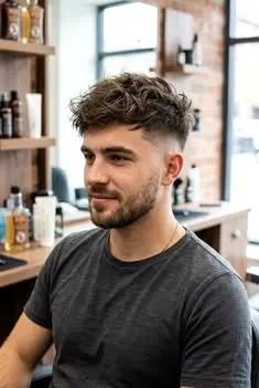 Disconnected undercut with a textured top sharp fade and clearly separated sides
